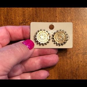 Chico's Gold Tone Round Stud Earrings